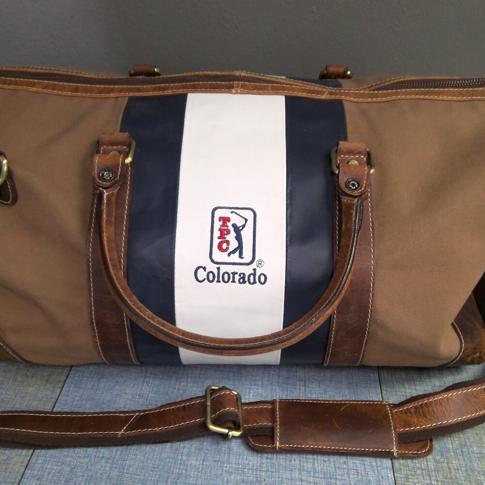 FH Wadsworth TPC Colorado Golf Club Leather Duffle Bag
